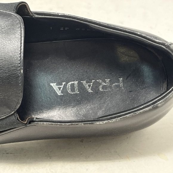 Prada Black Leather Loafers Men's 7.5 Slip On Prada Driving Shoes Drivers - Picture 10 of 10
